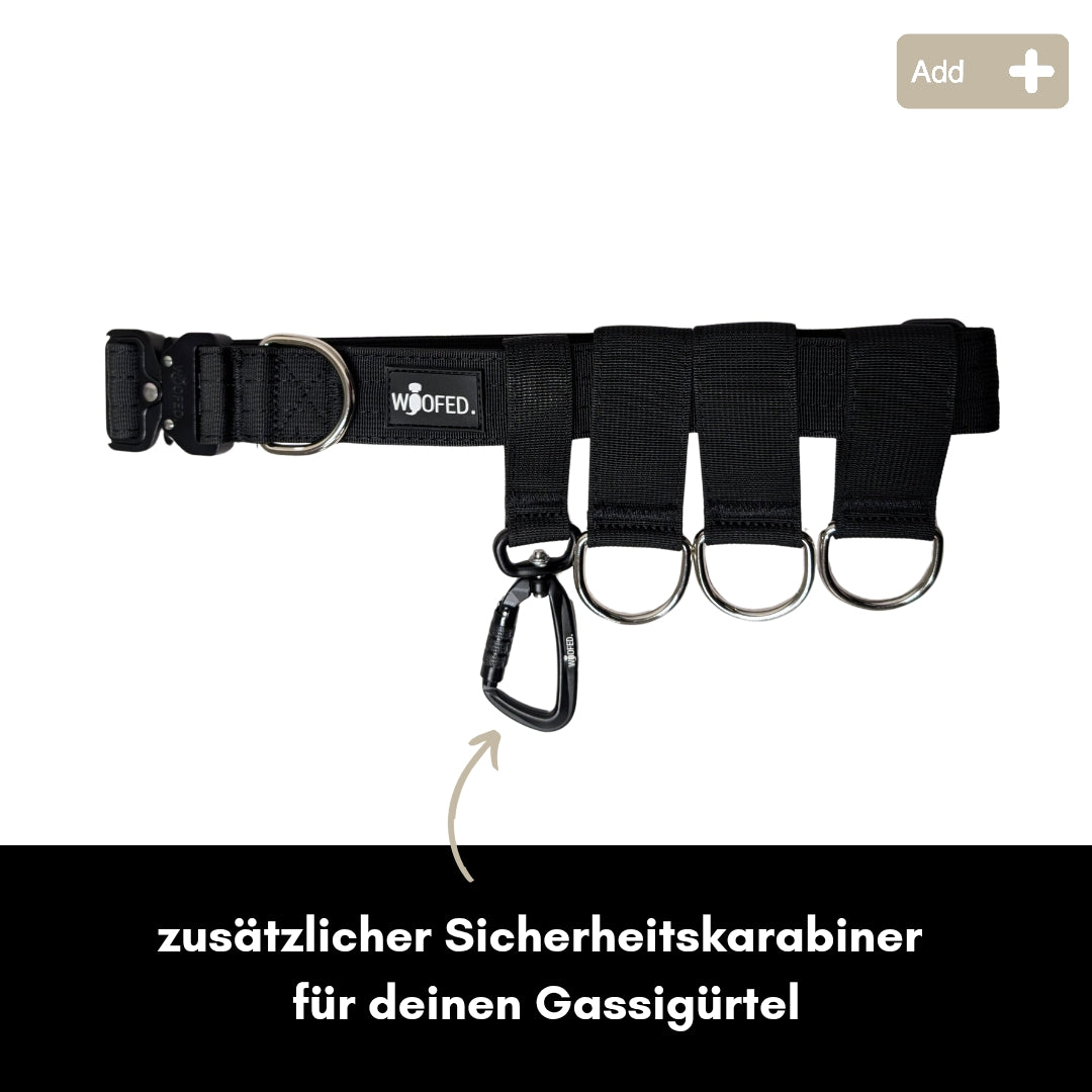Sicherheitskarabiner für Gassigürtel Deep Black