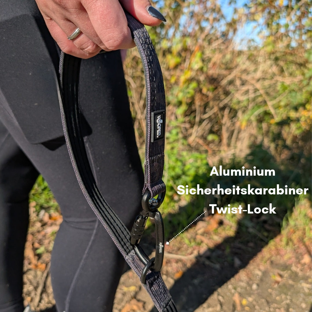 Nylon Retrieverleine verstellbar Black Camo