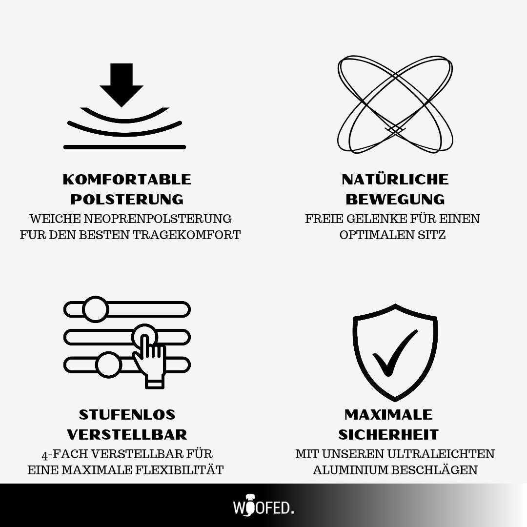 Y-Hundegeschirr 4fach-verstellbar mit Griff und Sicherheitsschnallen Black Camo - ultraleicht