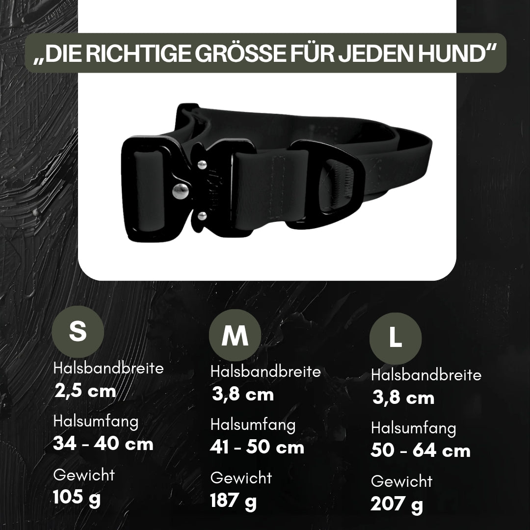 Halsband WOOFLEX® Tactical verstellbar mit Griff Phantom Black