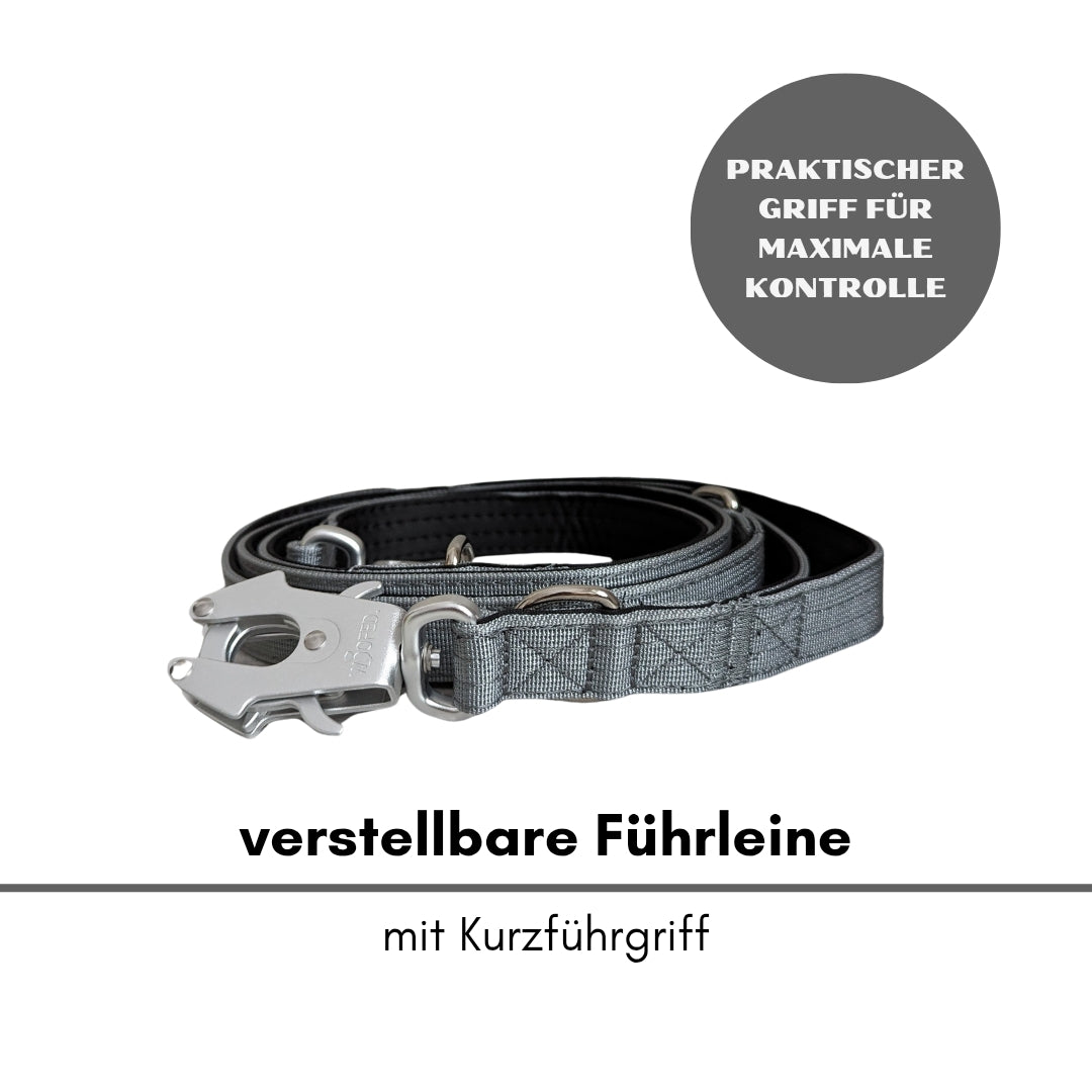 taktische Nylon Führleine Silver Grey