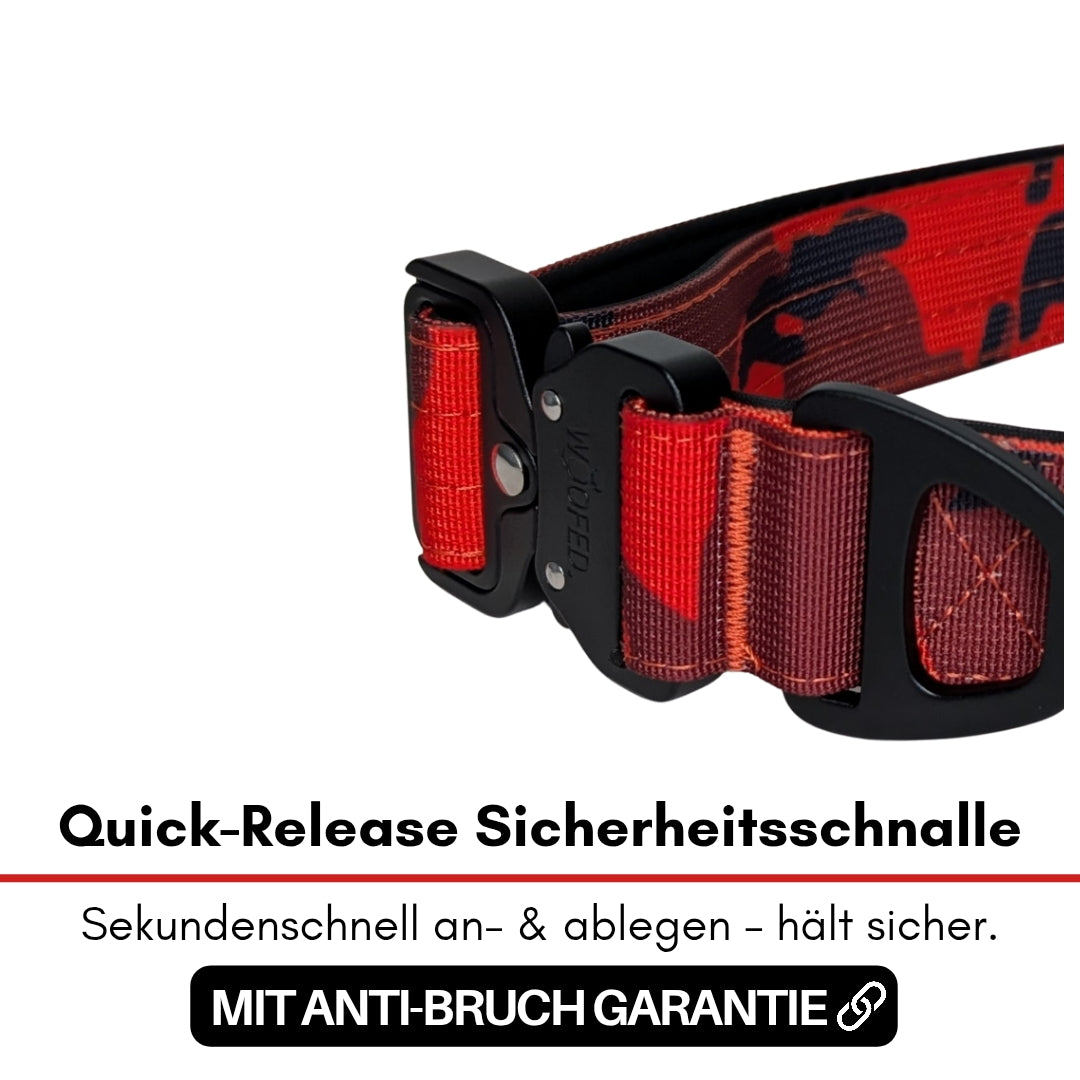 taktisches Nylon Halsband Red Camo - ultraleicht