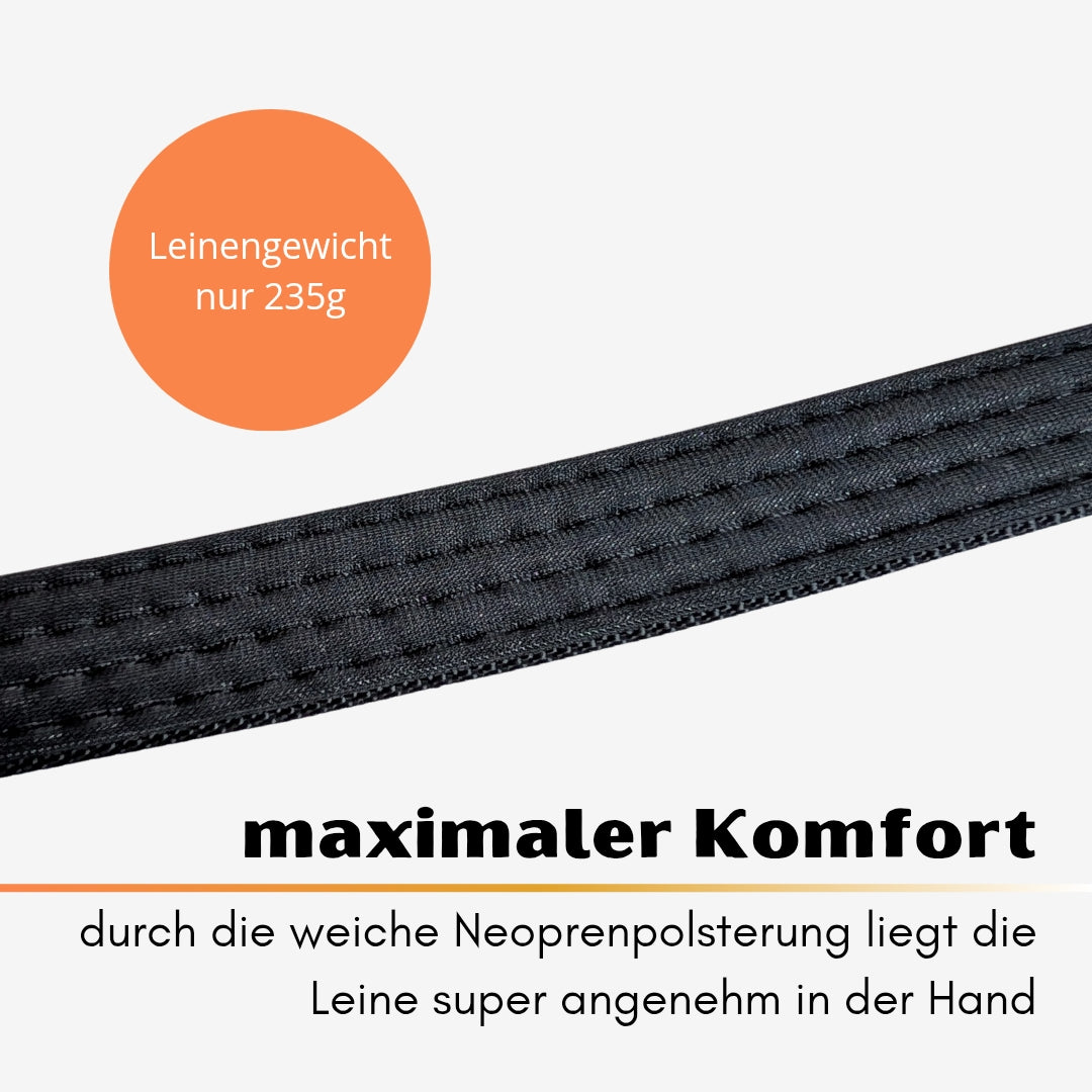 Nylon Classic Führleine Safety Orange mit Kurzführgriff