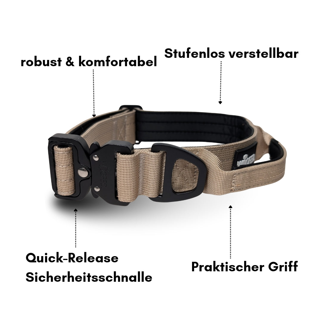 Nylon Halsband-Leine-Set Desert Tan ultraleicht