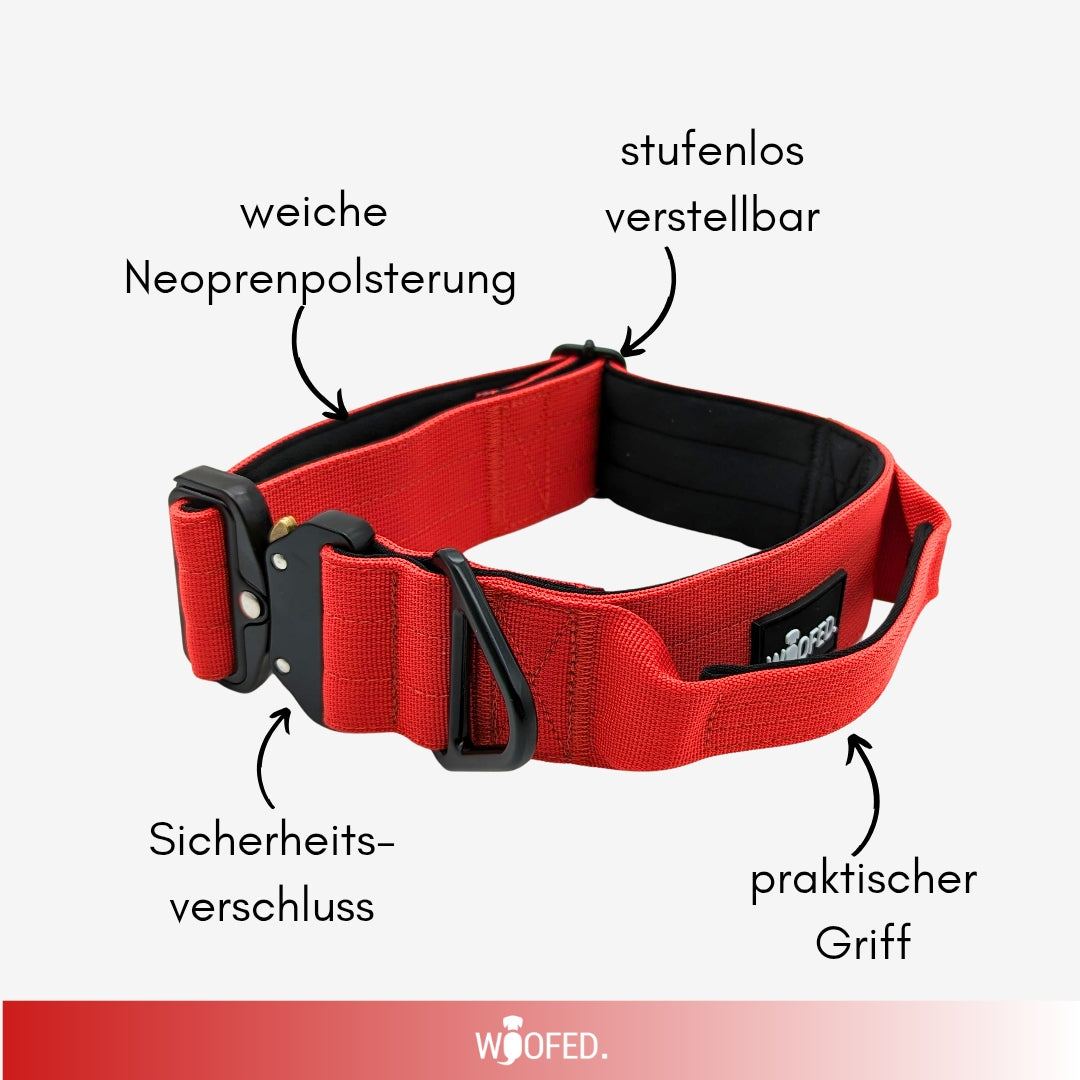 Nylon Tactical Collar Rosso Red
