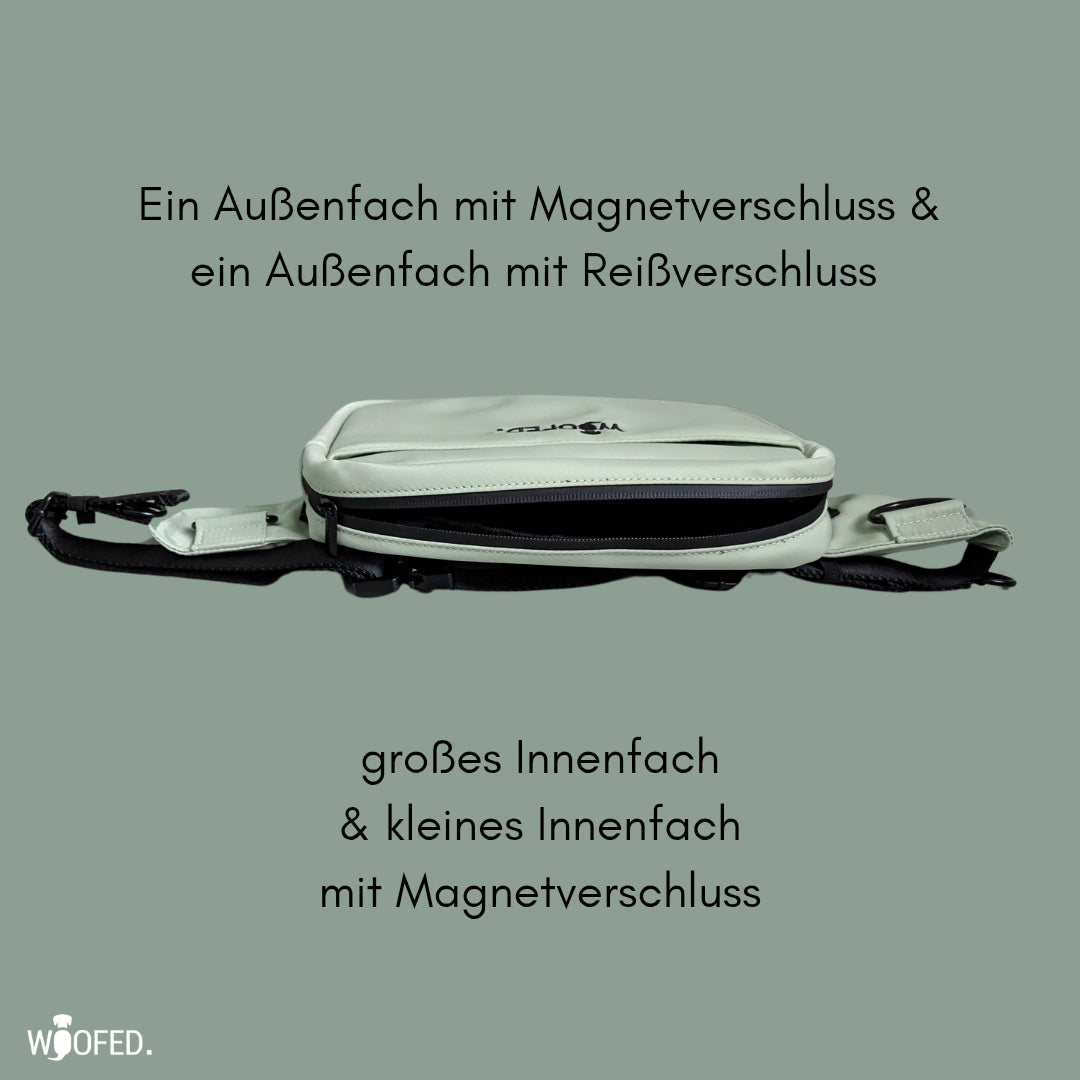 Multifunktionale Gassitasche - 2 in 1 Bauchtasche & Schultertasche Sage