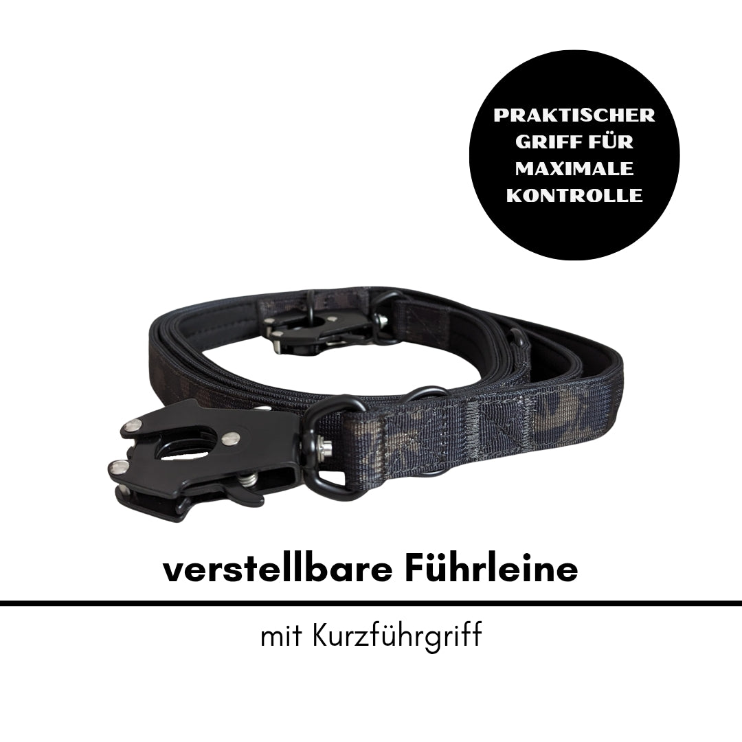 taktische Nylon Führleine Black Camo