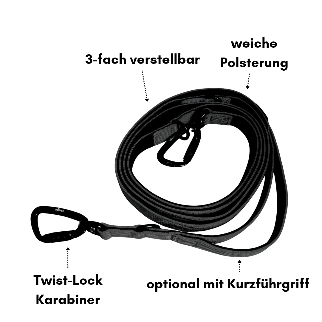 Nylon Pro Führleine Anthracite