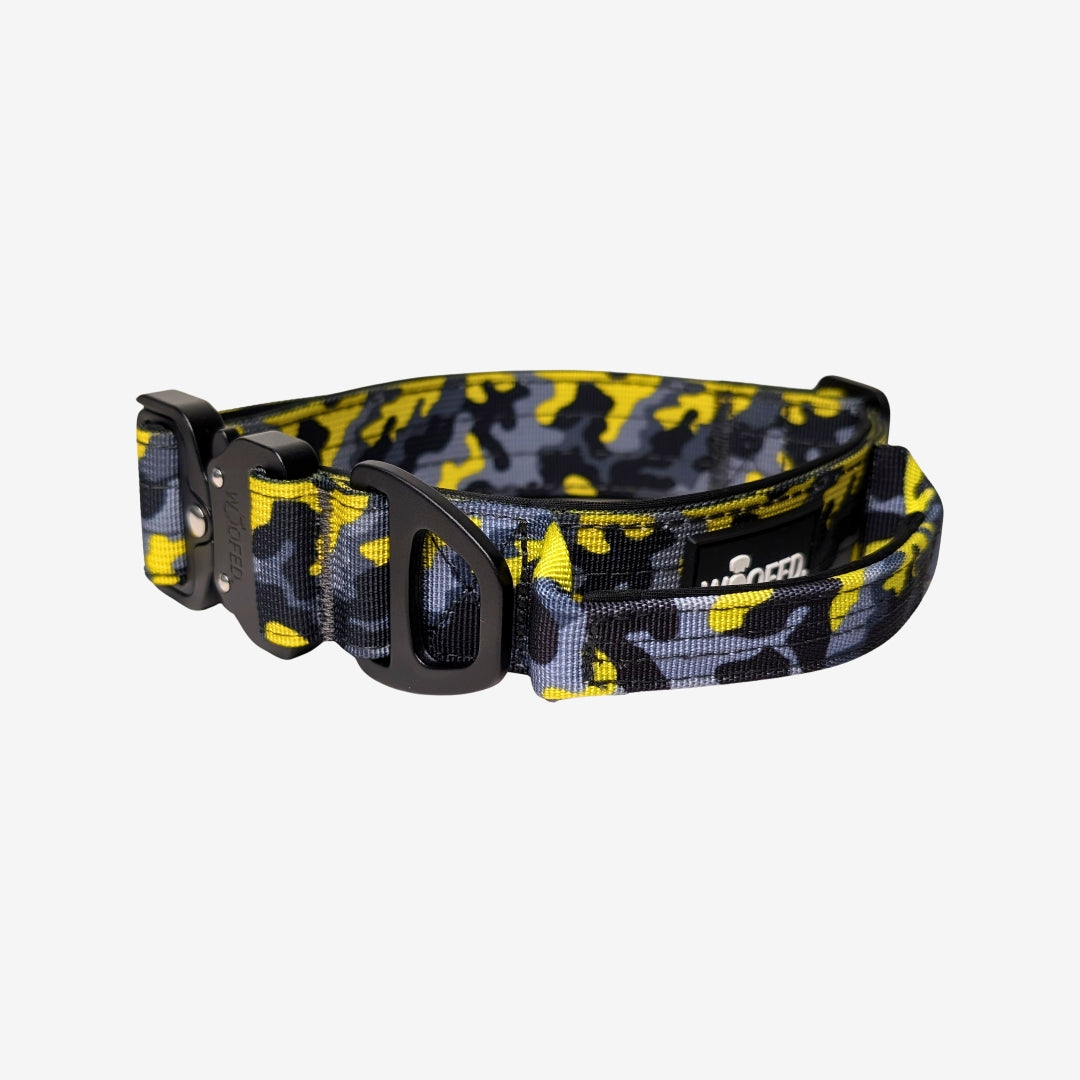 taktisches Nylon Halsband Yellow Camo ultraleicht