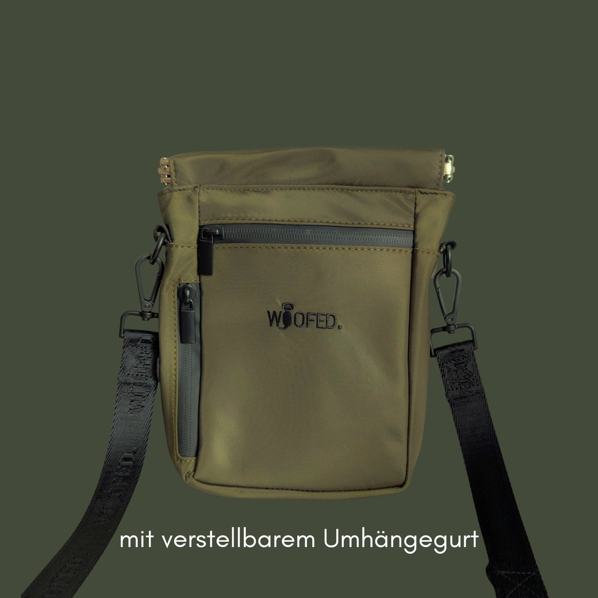 Umhängetasche für Hundehalter Olive