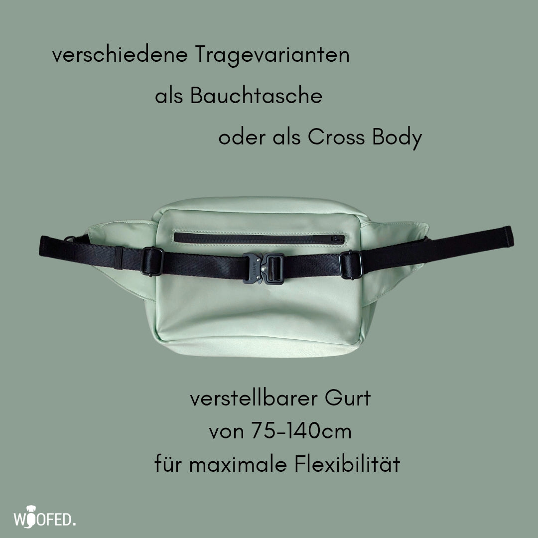 Multifunktionale Gassitasche - 2 in 1 Bauchtasche & Schultertasche Sage