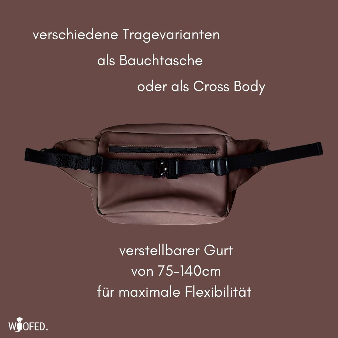 Multifunktionale Gassitasche - 2 in 1 Bauchtasche & Schultertasche Copper Brown