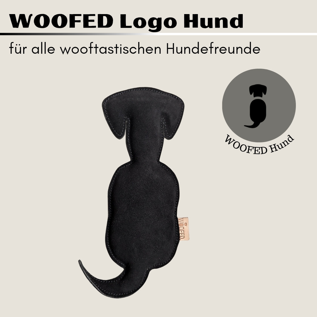 Hundespielzeug "WOOFED." Logo Hund