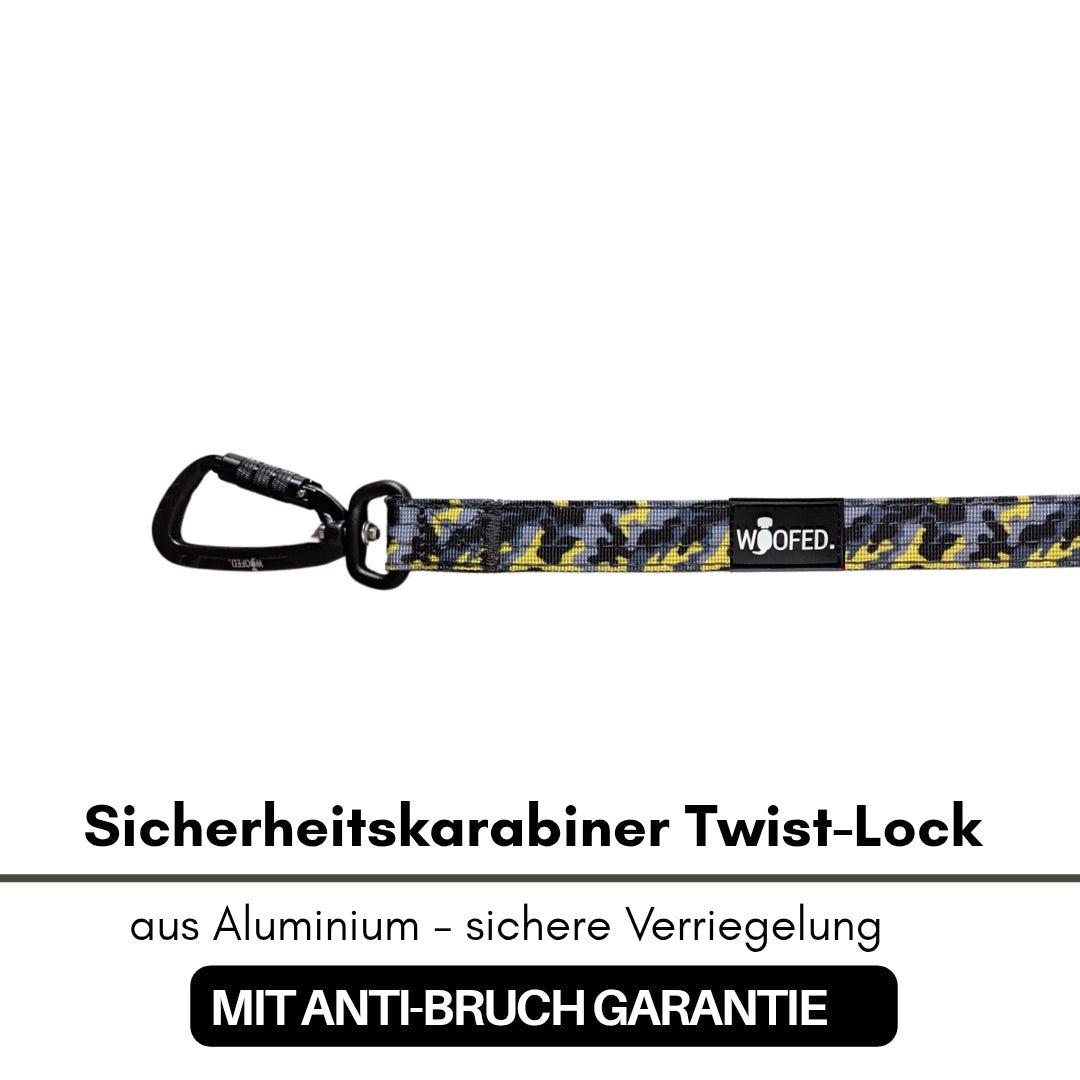 Nylon Führleine Safety Lock Yellow Camo