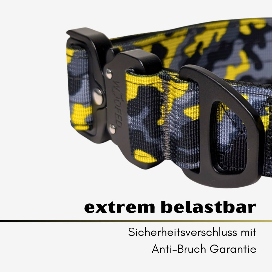 taktisches Nylon Halsband Yellow Camo ultraleicht