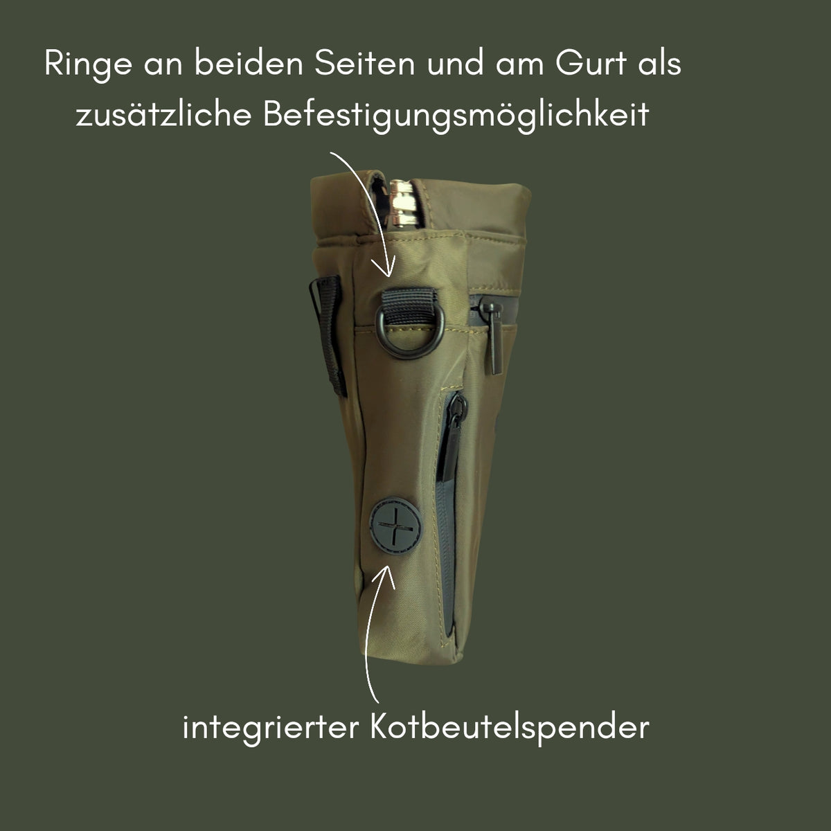 Umhängetasche für Hundehalter Olive