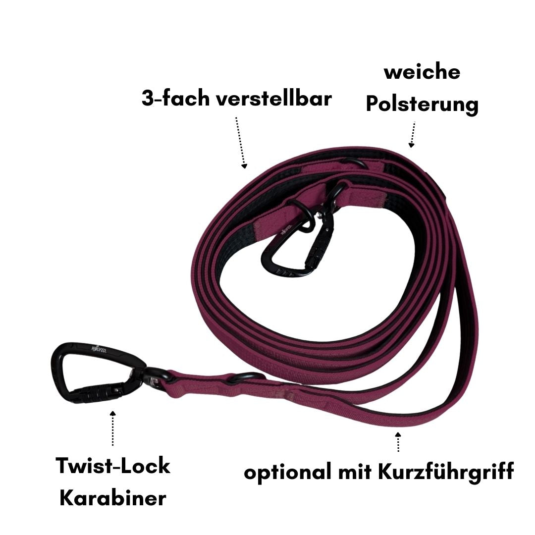 Nylon Pro Führleine Bordeaux