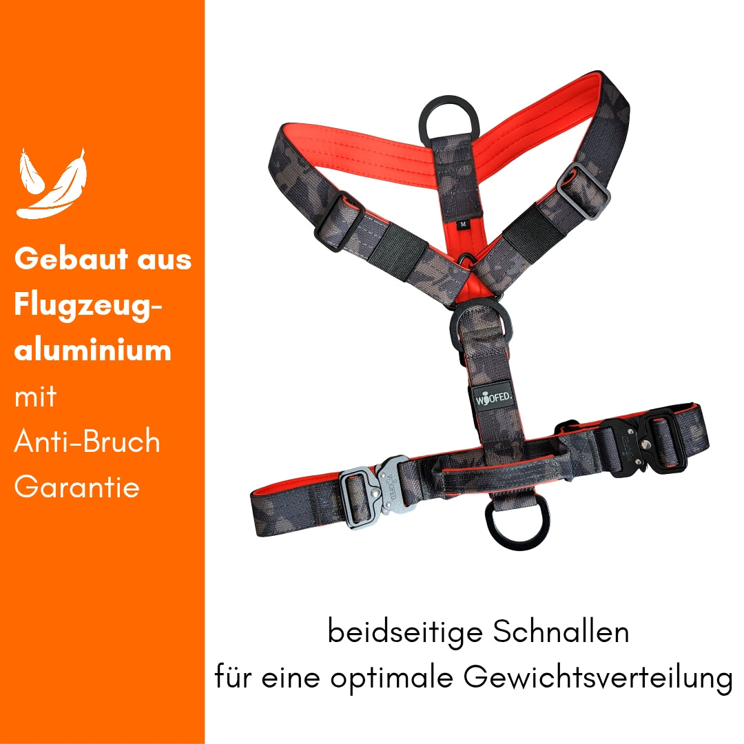 Y-Hundegeschirr 4fach-verstellbar mit Griff und Sicherheitsschnallen Signal Camo - ultraleicht