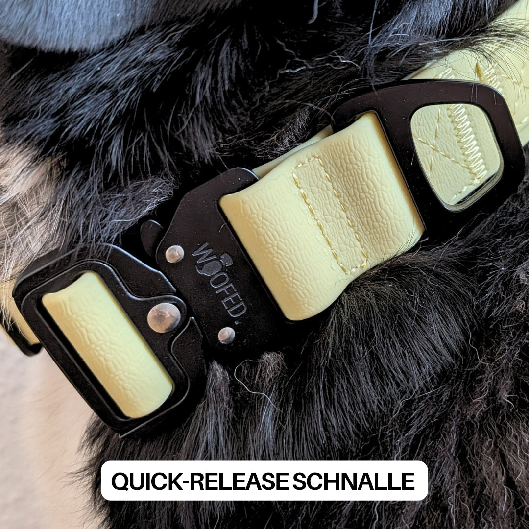 Halsband WOOFLEX® Tactical verstellbar mit Griff Lemon Grass