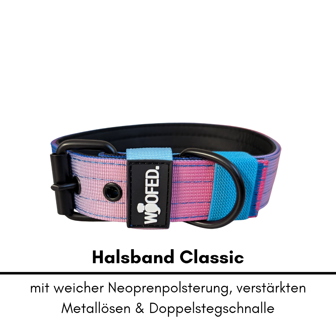 Nylon Classic Halsband Pink Blue Sky