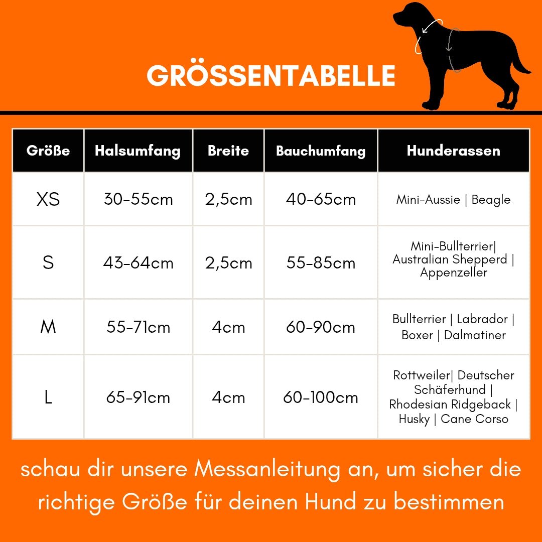 Y - Hundegeschirr WOOFLEX® 4fach - verstellbar mit Griff und Sicherheitsschnallen Sunset Orange - wasserfest - WOOFED.