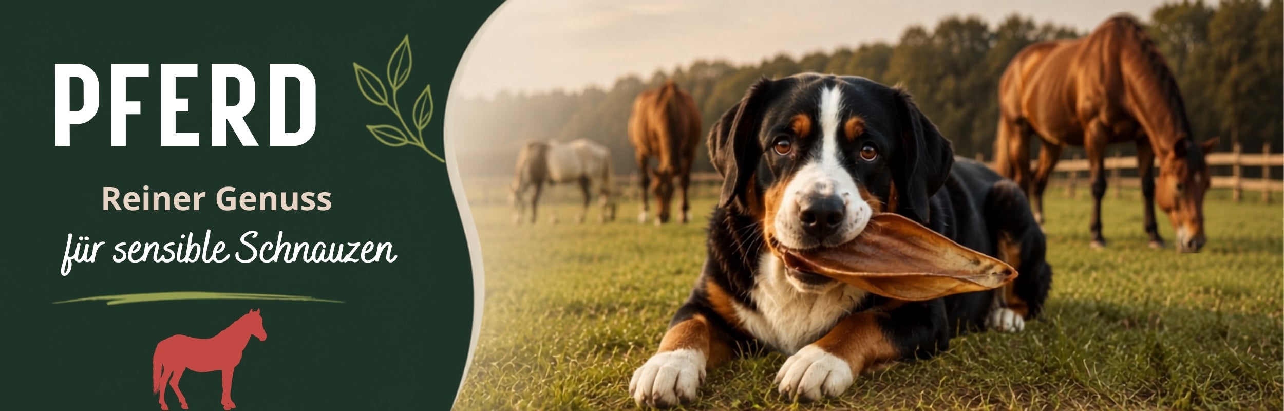 Kauartikel vom Pferd für sensible Hunde mit Sennenhund 