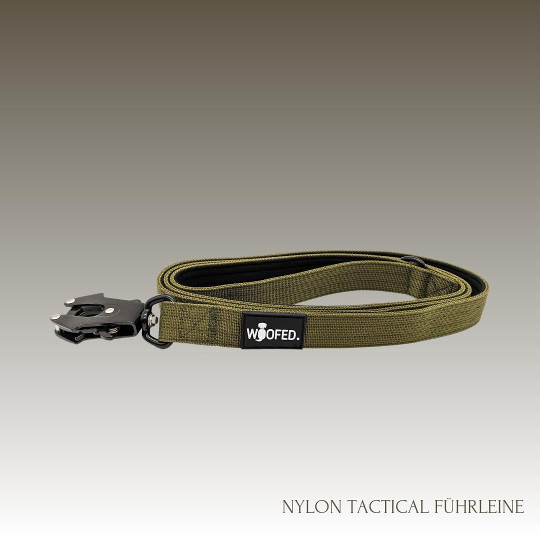 Nylon Tactical Führleine mit Handschlaufe in 150cm Länge, Farbe Oliv 
