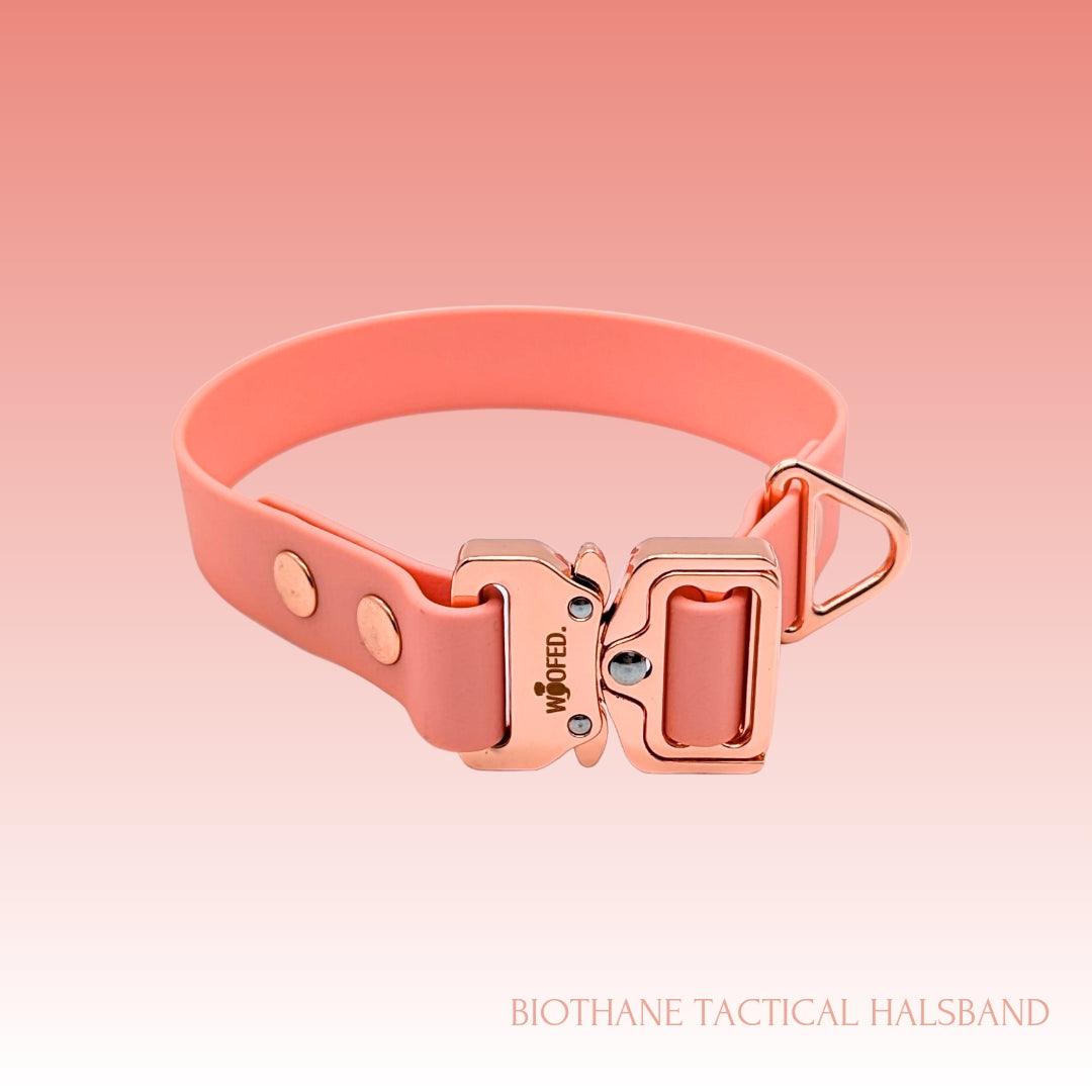 Biothane Tactical Halsband ROSE GOLD - WOOFED.