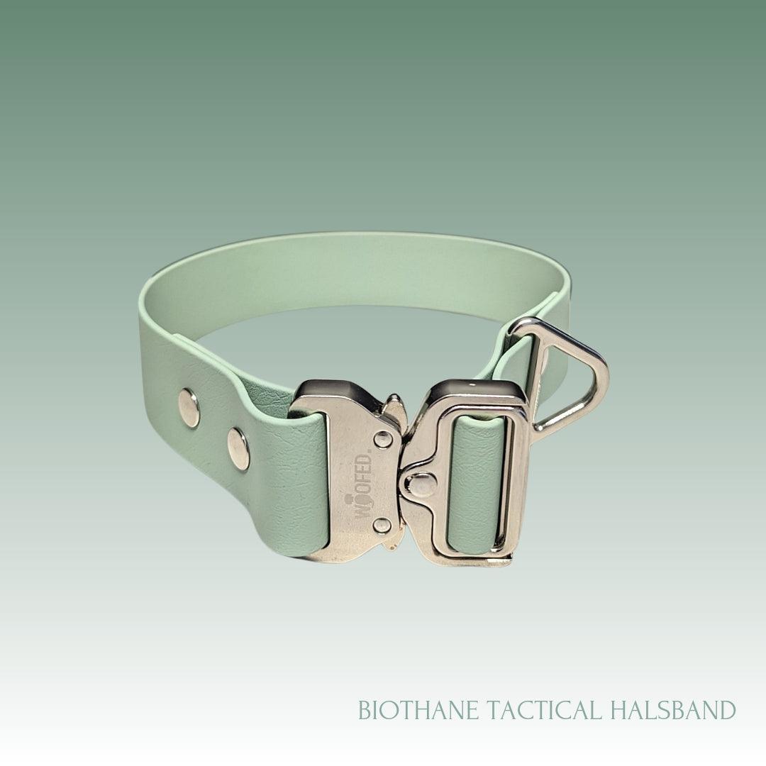 Biothane Tactical Halsband SAGE GREEN - WOOFED.