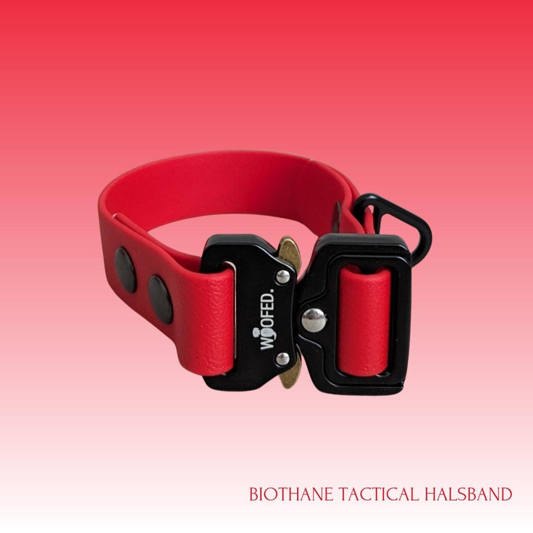 Biothane Tactical Halsband RED - WOOFED.