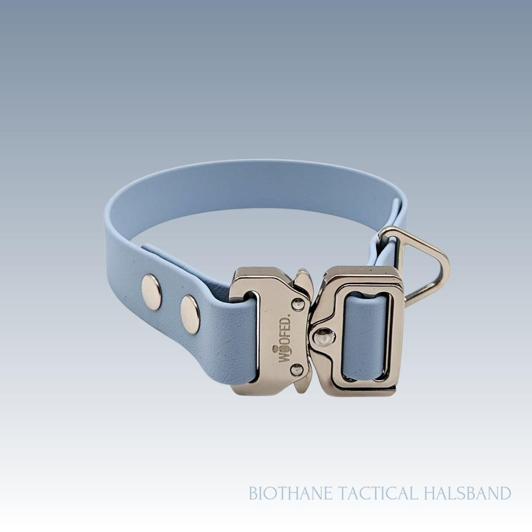 Biothane Tactical Halsband PASTEL BLUE - WOOFED.