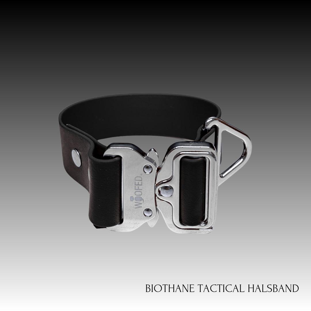 Biothane Tactical Halsband BLACK - WOOFED.