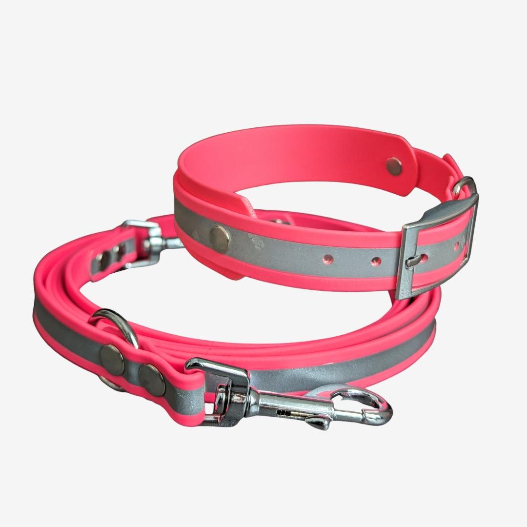 Biothane Reflective Hundeleine NEON PINK - WOOFED.