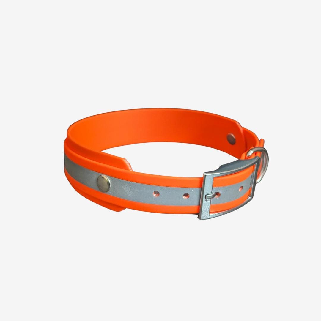 Biothane Reflective Halsband NEON ORANGE - WOOFED.