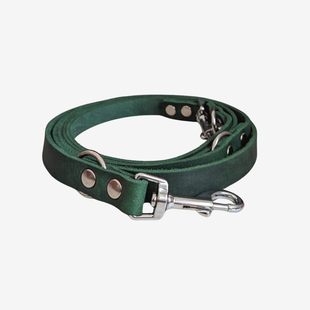 Leder Hundeleine FOREST GREEN - WOOFED.