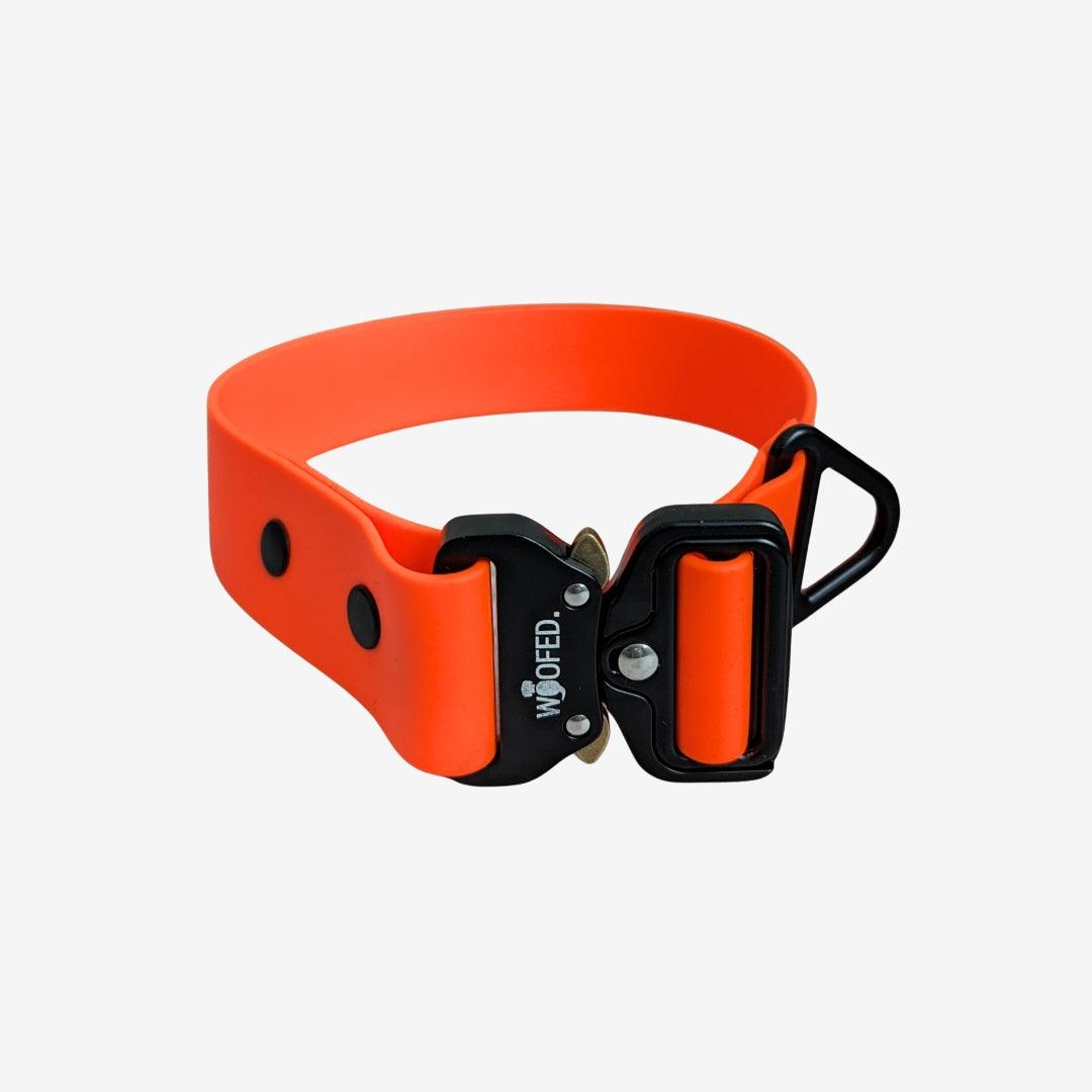 Biothane Tactical Halsband NEON ORANGE - WOOFED.