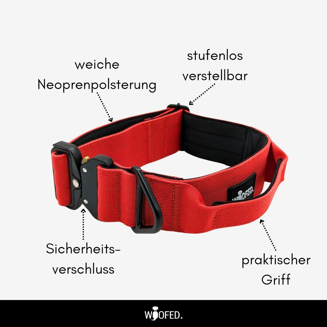Nylon Tactical Halsband ROSSO RED - WOOFED.