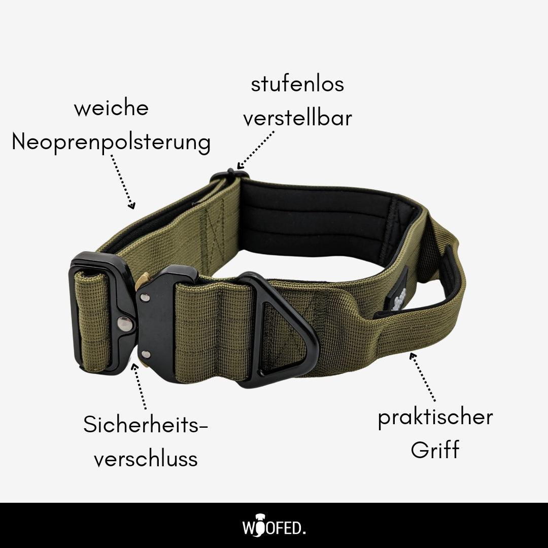 Nylon Tactical Halsband MILITARY OLIVE - WOOFED.