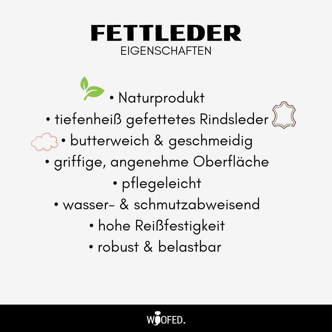 Fettleder Halsband verstellbar 25mm - WOOFED.