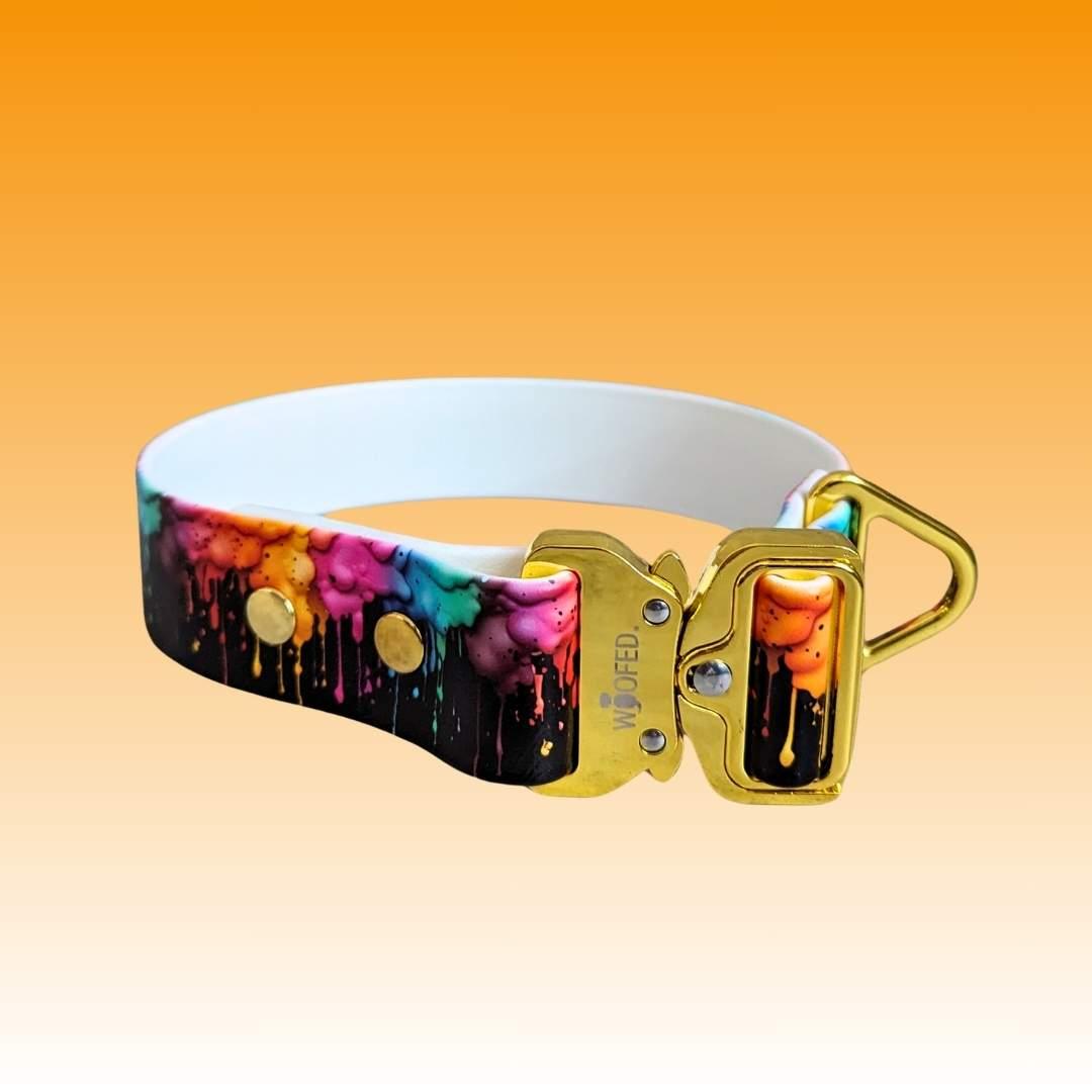 UV Biothane Halsband-Leinen-Set Color Splash