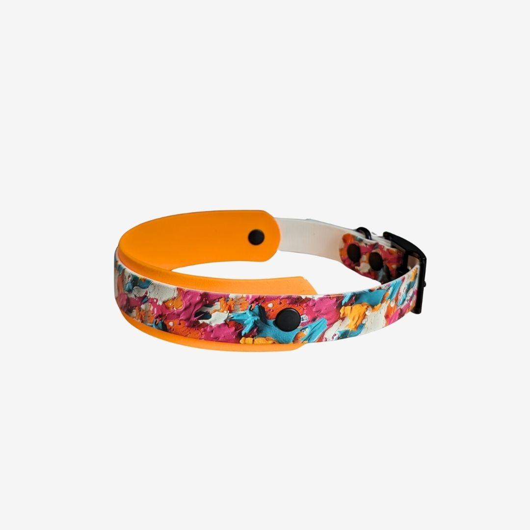 UV Biothane Halsband Color Spots - WOOFED.