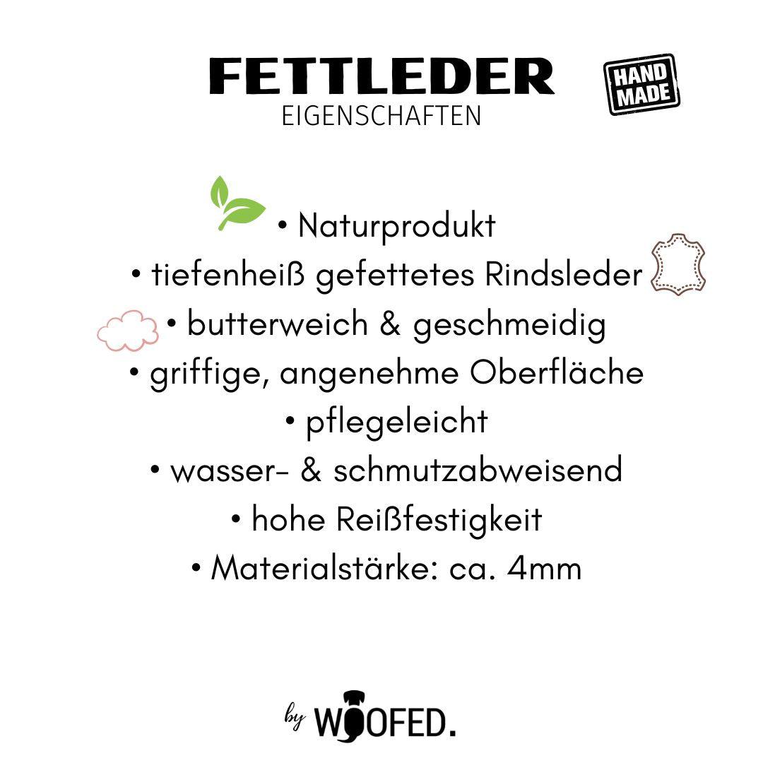Fettleder Führleine verstellbar 20mm - WOOFED.