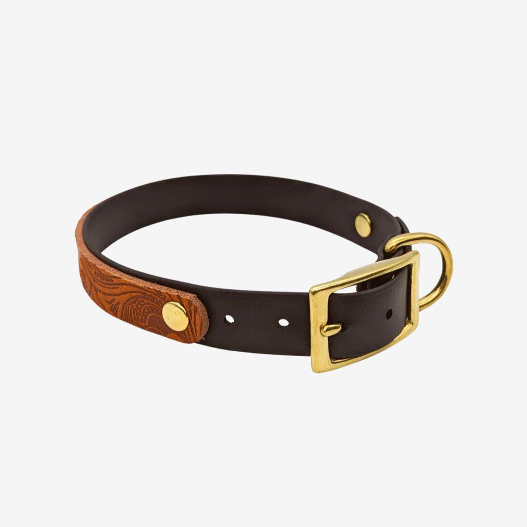 Floral Biothane Halsband ESPRESSO - WOOFED.