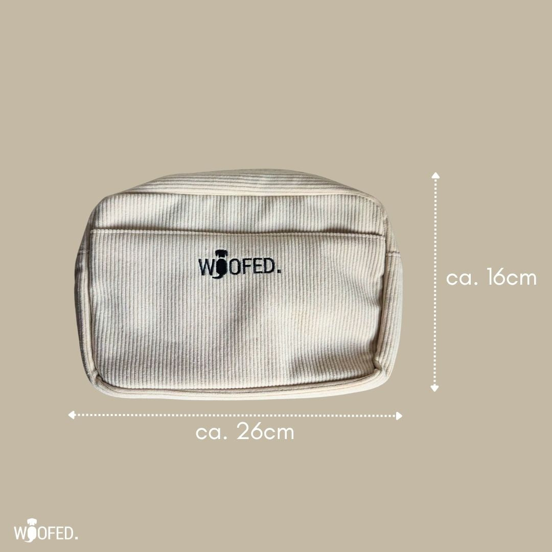 Beige große Gassitasche mit reichlich Platz in hellem Cord