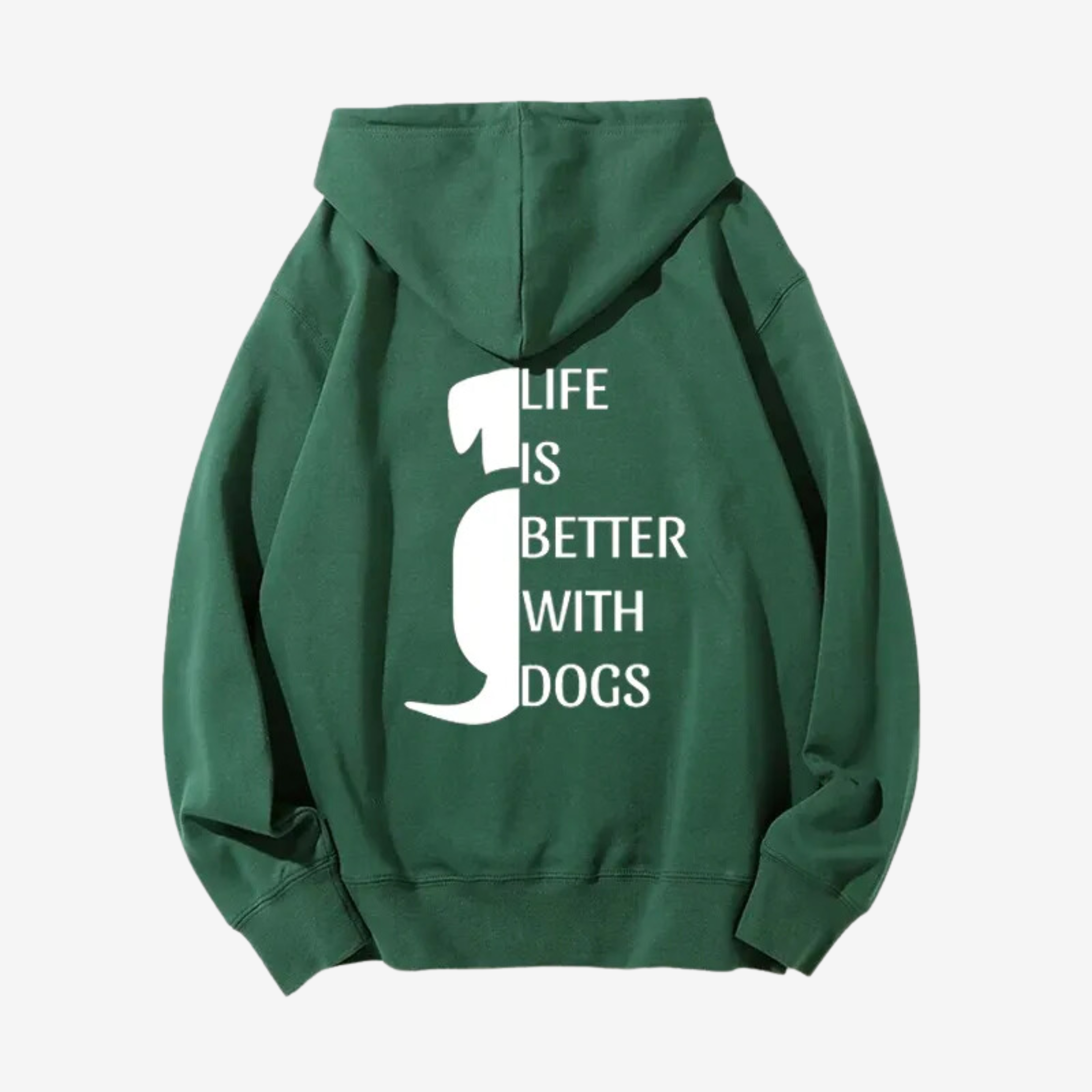 Hoodie Unisex "Life is better with dogs" Dunkelgrün