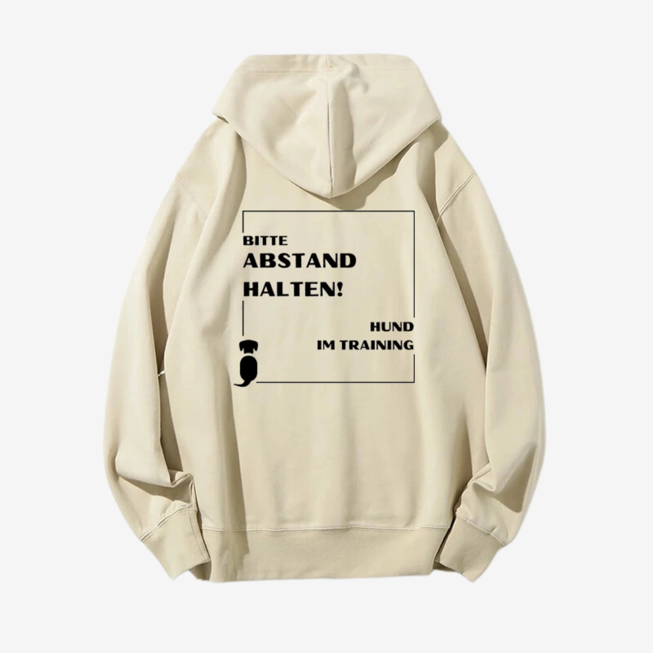 Hoodie Unisex "Abstand halten" Beige