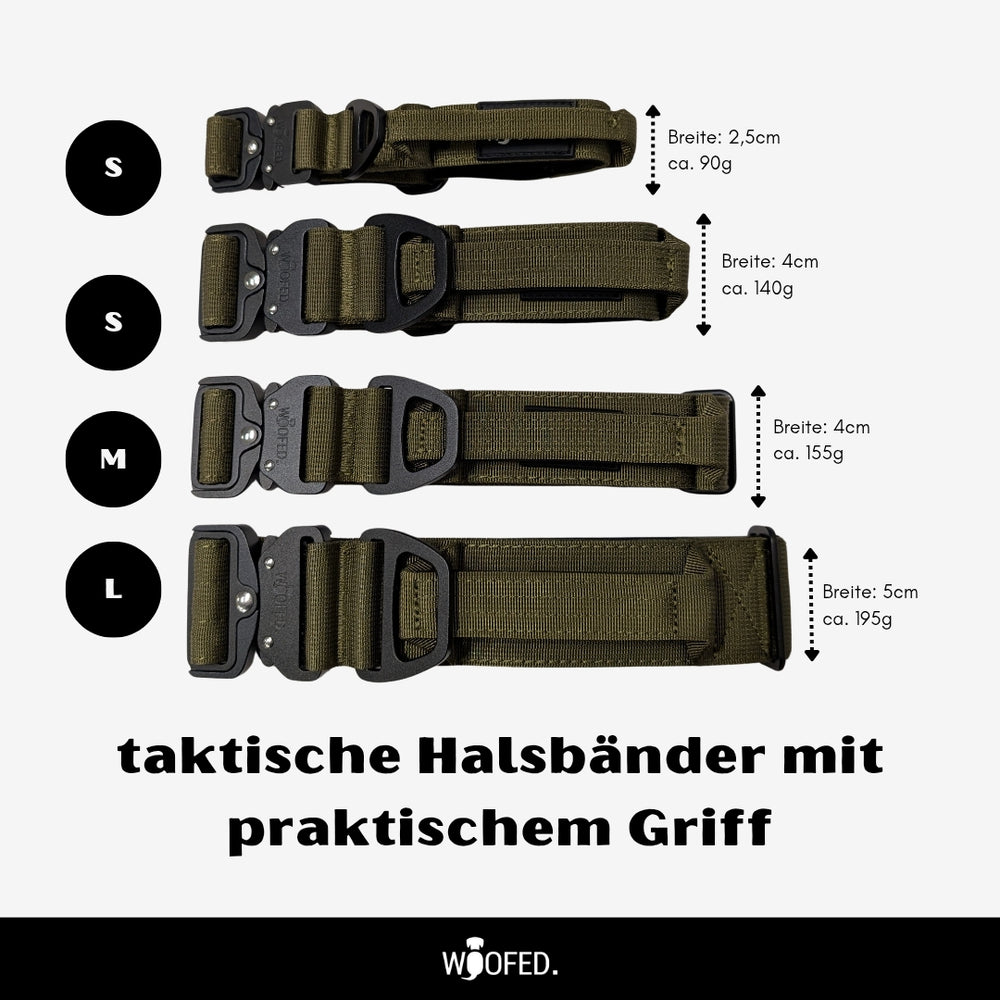 Nylon Halsband-Leine-Set Military Olive ultraleicht