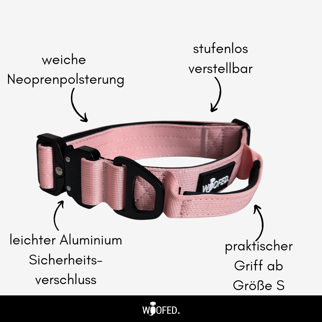 Nylon Tactical Halsband DUSTY ROSE - Ultraleicht