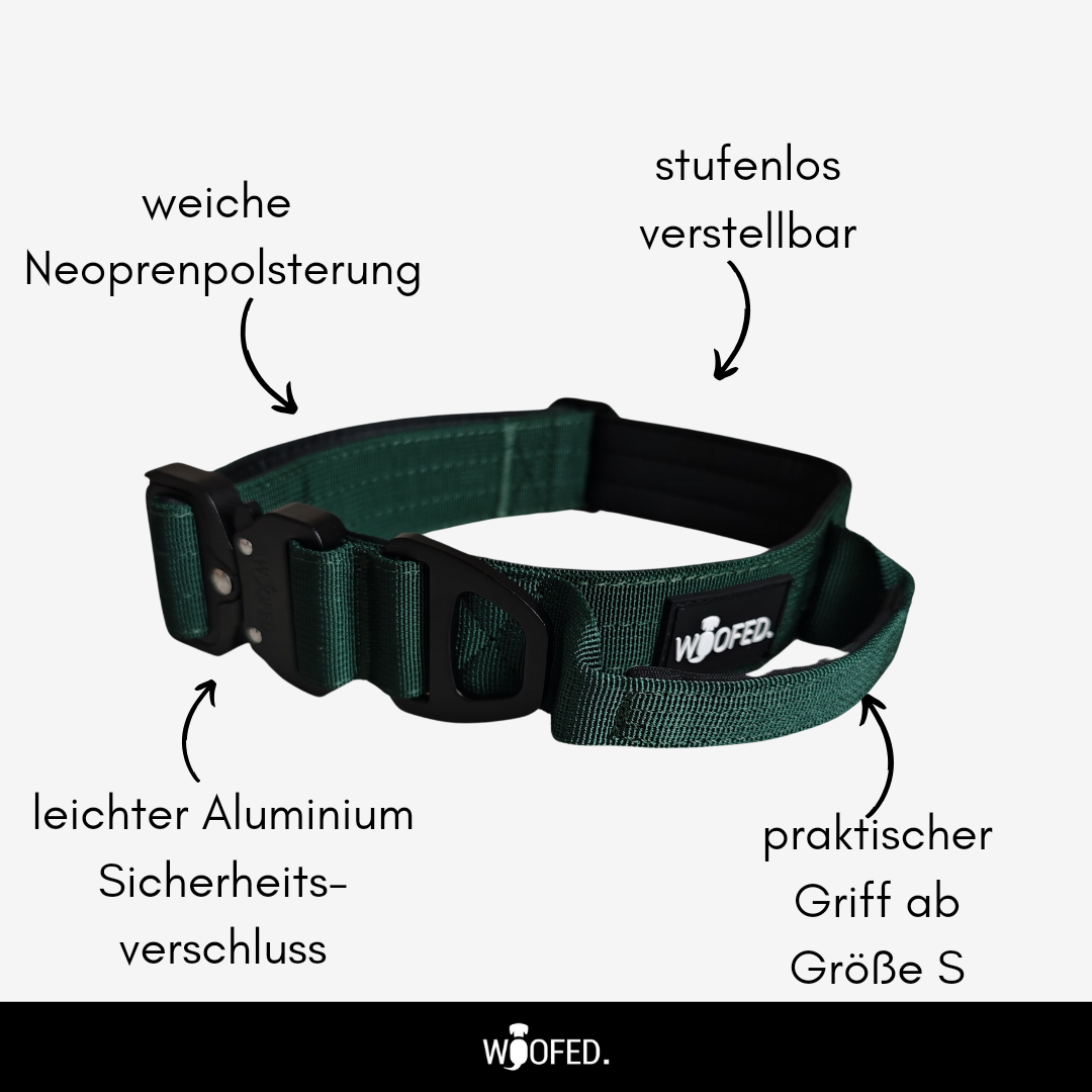 Nylon Tactical Halsband DARK GREEN - Ultraleicht