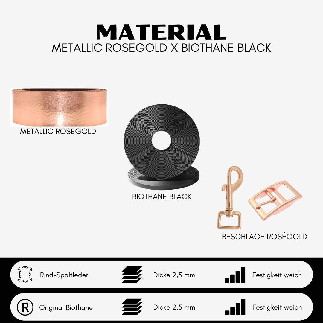 Metallic Biothane Hundeleine LOVELY ROSE - WOOFED.